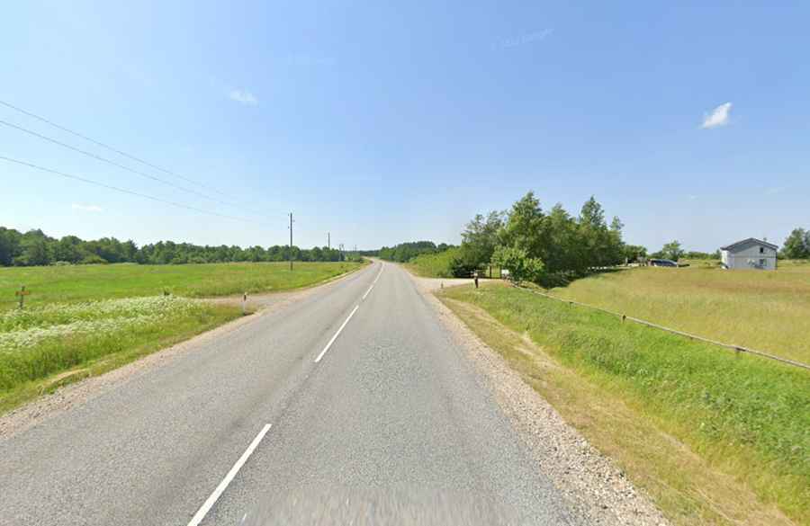 How long is P111 road from Liepaja to Ventspils?