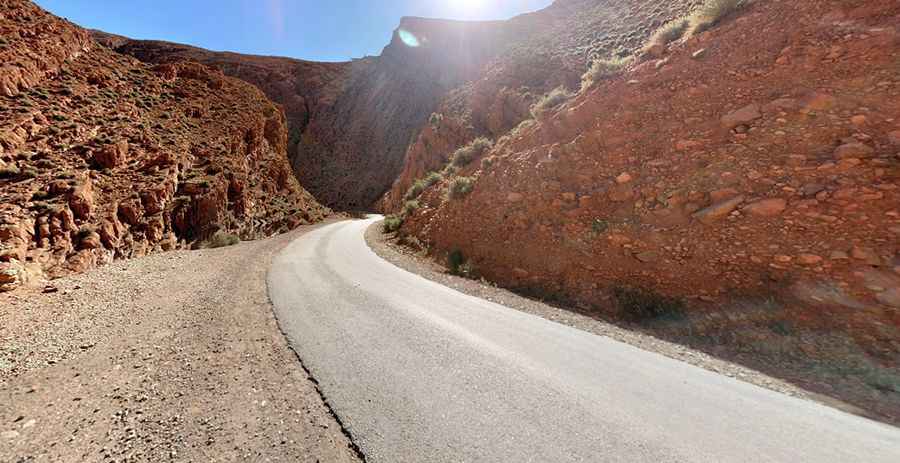 How long is R703 road in the High Atlas?