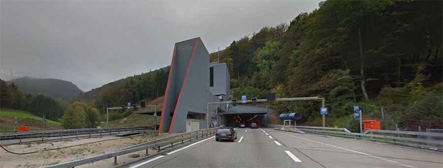 How long is the Belchen Tunnel?