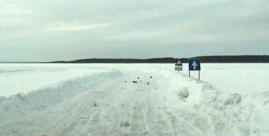 How long is the ice road from Haapsalu to Pürksi?