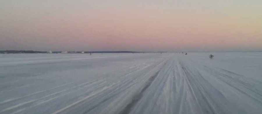 How long is the ice road from Sviby to Rohuküla?