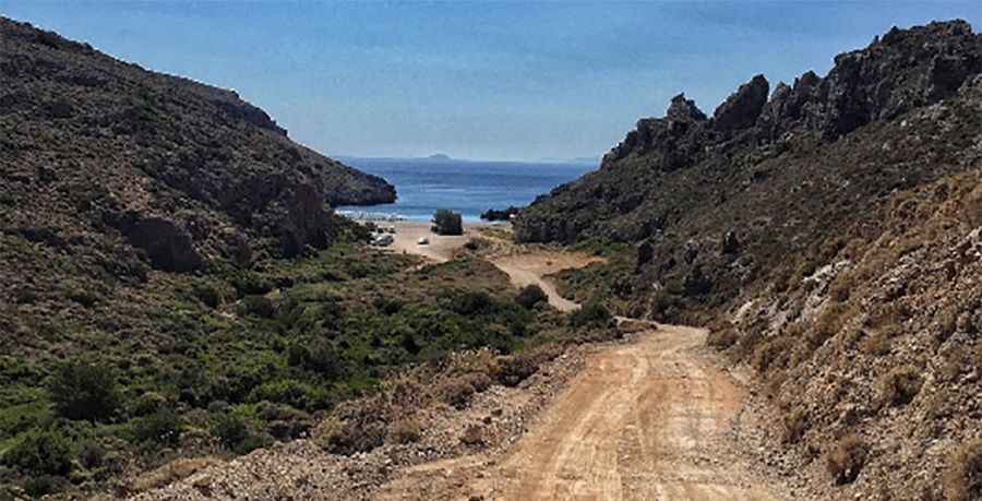 How to get by car to Melidoni Beach in Greece?