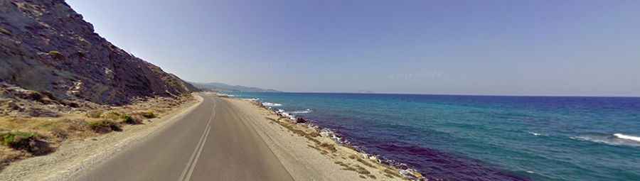 Is the road from Rhodes to Kamiros Skala paved?