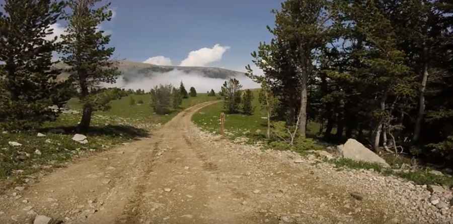 Is the road to Picket Pin Mountain in Montana unpaved?