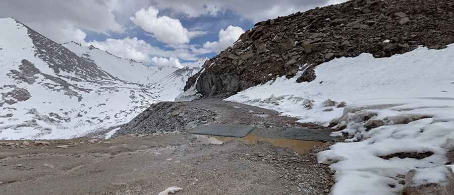 Khardung La is a difficult drive up to the top of a mountain