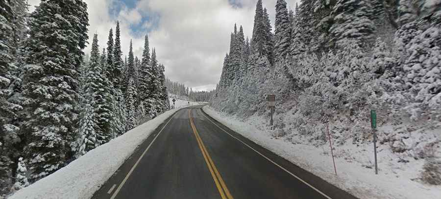 Lolo Pass on Montana-Idaho border: curves next 99 miles