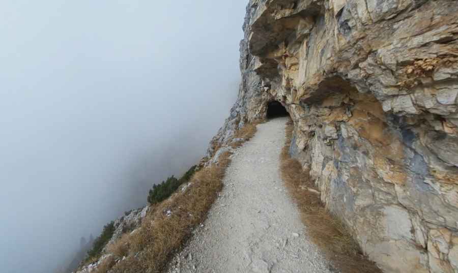 Strada delle 52 Gallerie is a WWI military mule road