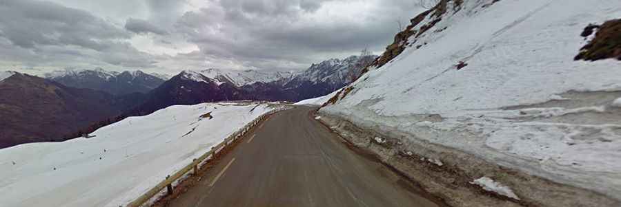 Superbagneres: the road continually snakes its way up ahead