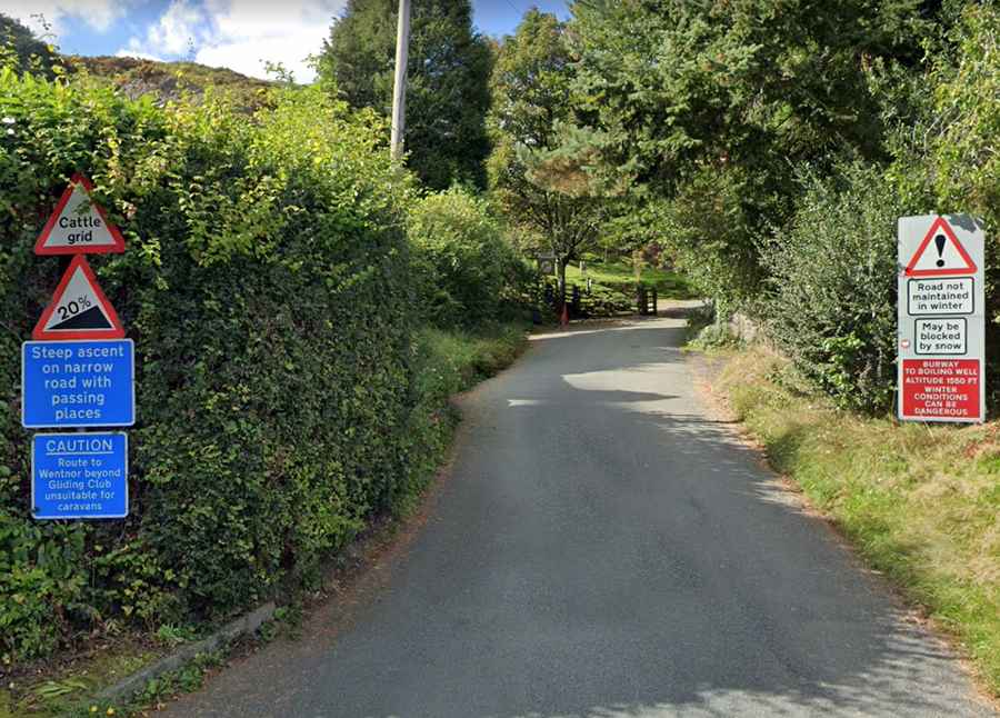 The Burway is a dangerously steep drive in Shropshire