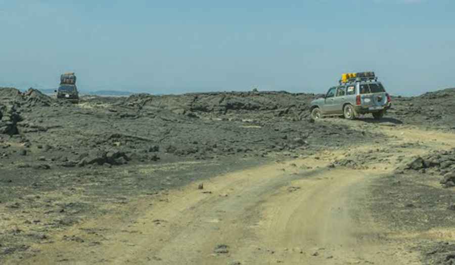 The dangerous and not recommended road to Erta Ale volcano