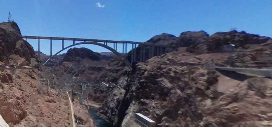 The high Mike O'Callaghan–Pat Tillman Memorial Bridge