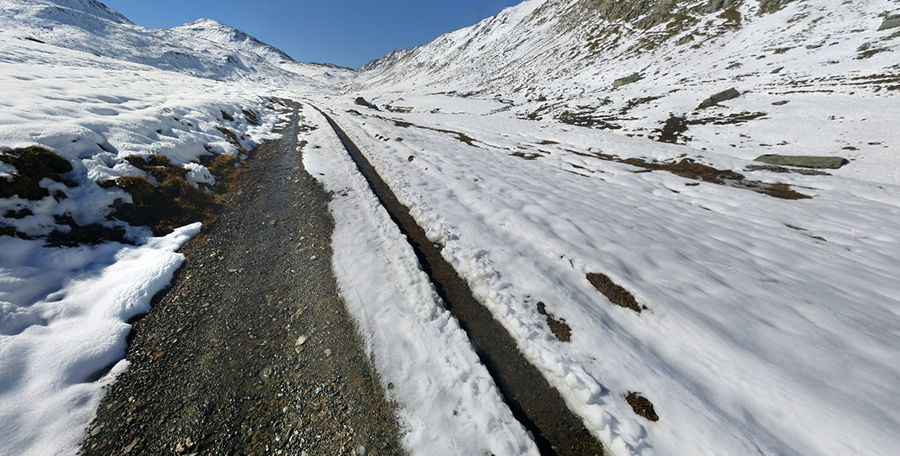 The historic trail to Septimer Pass in the Swiss Alps