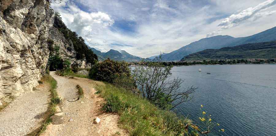 The historical Ponale Road with stunning views of Lake Garda