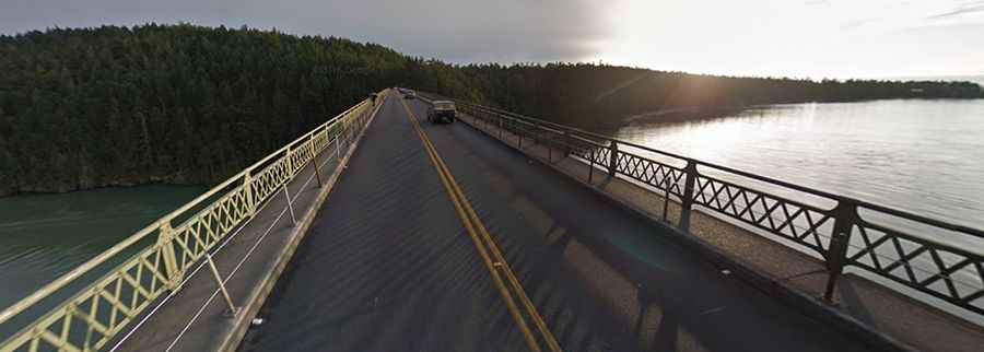 The iconic Deception Pass Bridge in Washington
