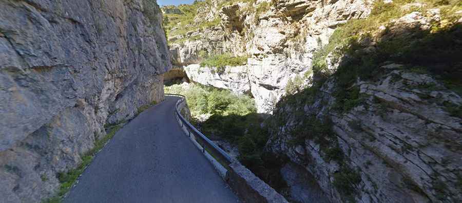 The narrow D102 is a dangerous balcony road
