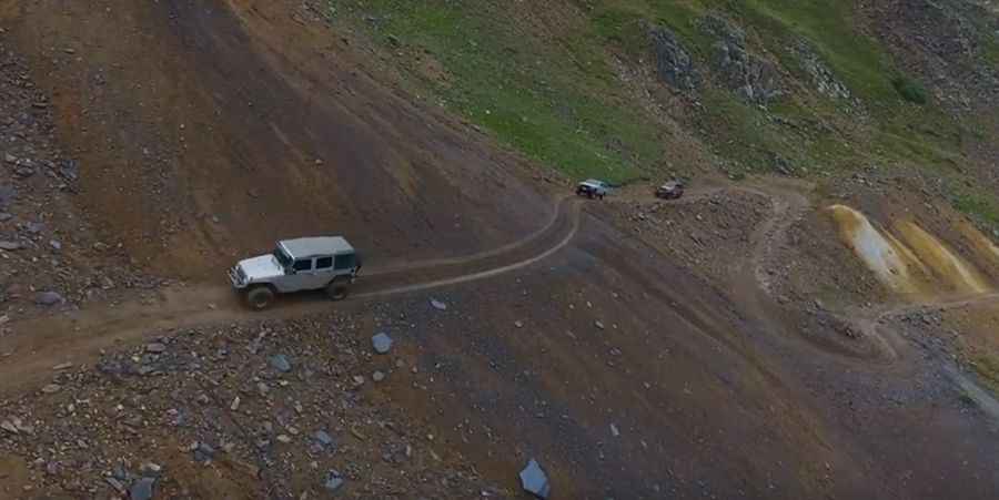 The narrow shelf road to Radical Hill in Colorado is a nerve-wracking challenge