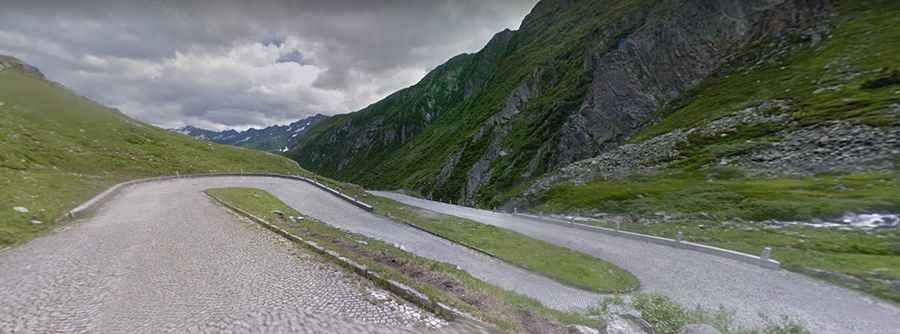 The old Tremola road to Gotthard Pass
