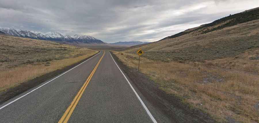 The paved road to Willow Creek Summit in ID