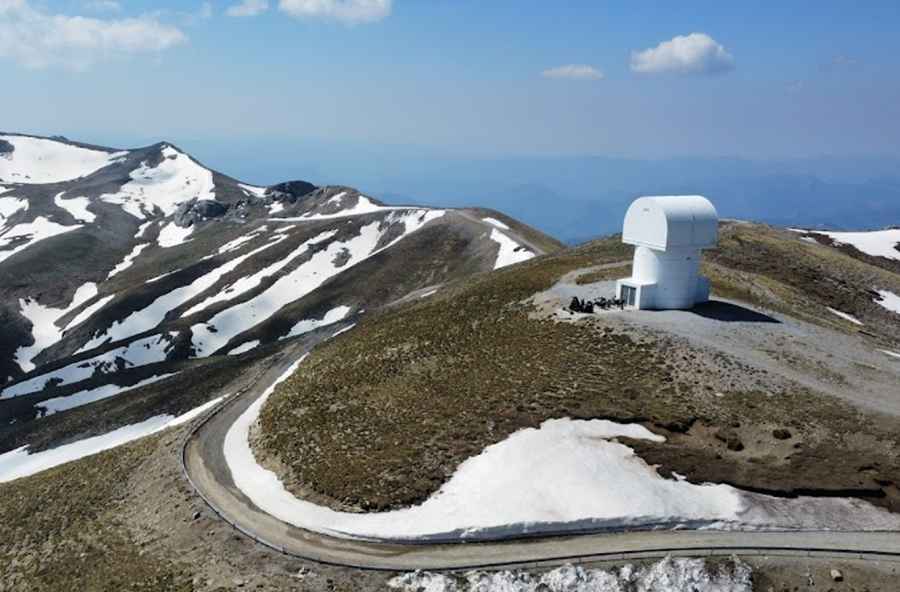The road to Mount Helmos is not for timid drivers