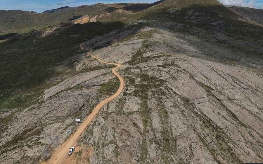 The Road with Never-Ending Hairpin Turns to Laguna Yanco in Peru