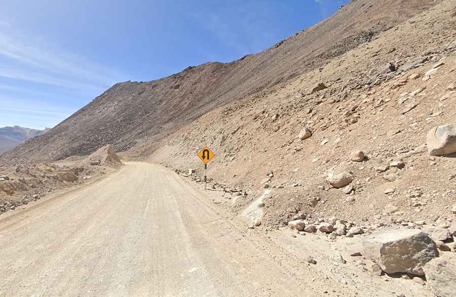 The Scenic Unpaved Road to Vientos Pass in the Andes