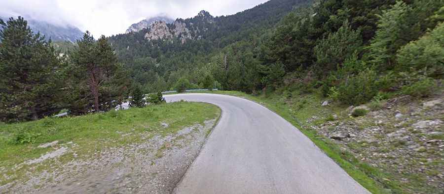 The steep road to Vallter 2000, the roof of Catalonia