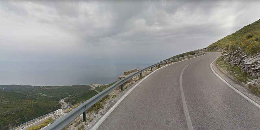The winding coastal road to Llogara Pass in Albania