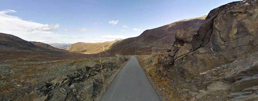 Tindevegen is a scenic Alpine road through Norway's highest peaks