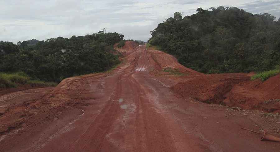 Trans-Amazonian Highway runs through the Amazon forest in Brazil