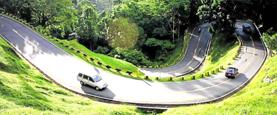 What is the famous zigzag road in the Philippines?