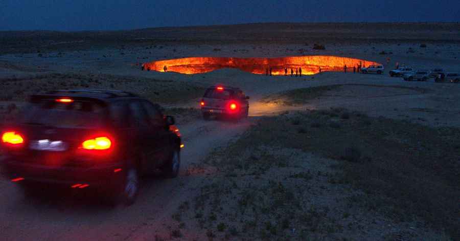 What is the history of the Darvaza Gas Crater?